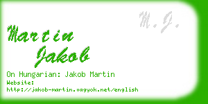 martin jakob business card